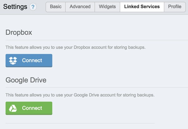 ManageWP Dropbox and Google Drive