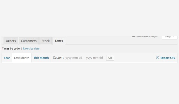 Taxes report in WooCommerce