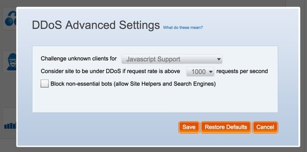 Incapsula DDoS Advanced Settings