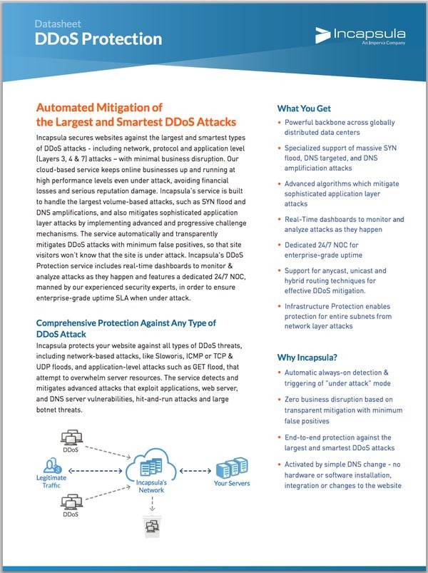 Incapsula DDoS Protection Overview Whitepaper