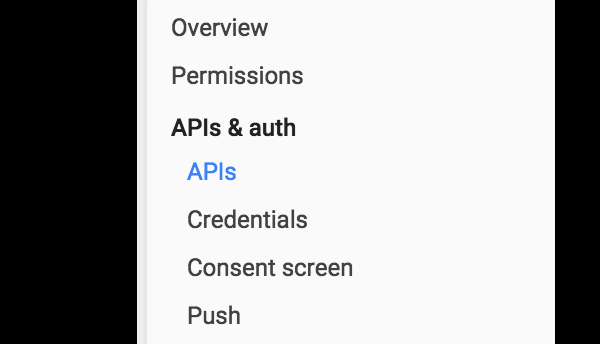 APIs Auth location in nav