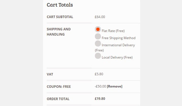 Cart showing discount applied
