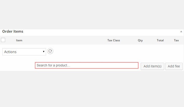 Order Items section