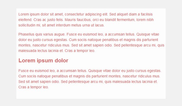 Email with red body text