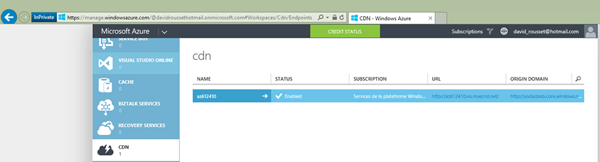 enable CDN and map it to your blob storage