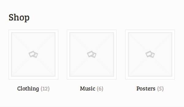 Shop showing categories