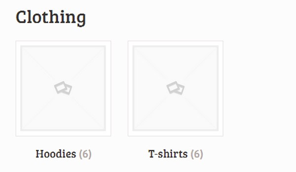 Clothing displaying subcategories