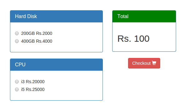 Cart Page With Dyancamilly Populated Options