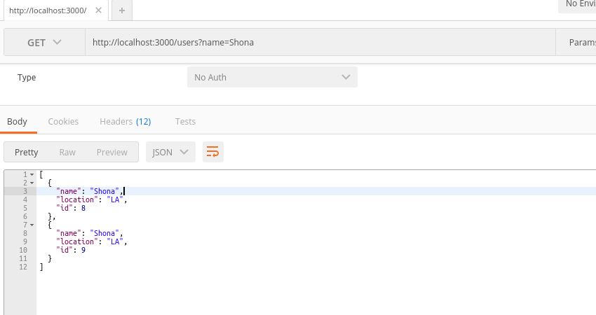 Sending a GET request to the REST API URL