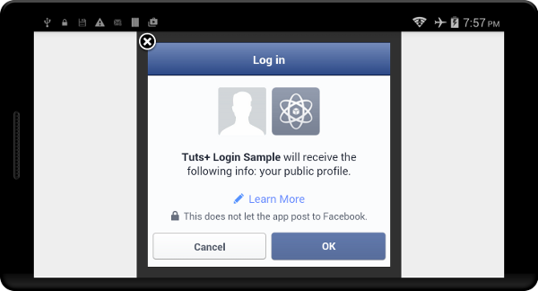 Authorization screen
