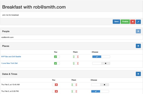 The Meeting Scheduling View Page