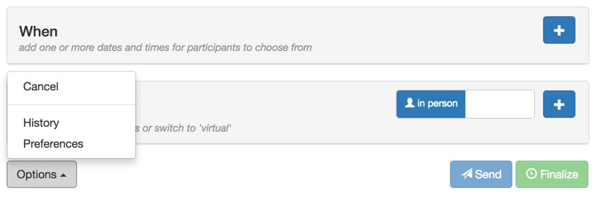 Build Your Startup Advanced Scheduling - Meeting Planner Button Dropdown