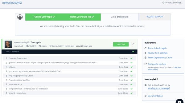 Codeship Build Results and Build Options