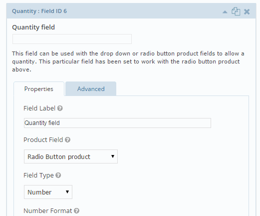 Gravity Forms Quantity Field