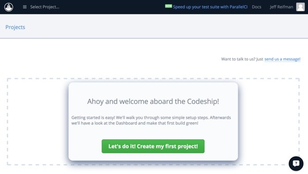 Codeship Dashboard and Project Listing