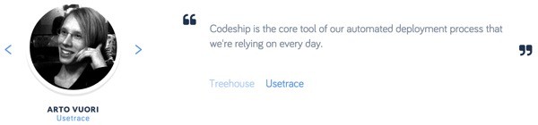 Codeship Arto Vuori Usetrace Testimonial