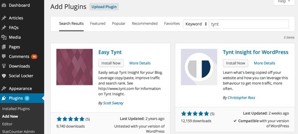 Tynt Add Tynt Compatible Plugins
