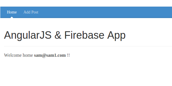 AngularJS Firebase App User Home