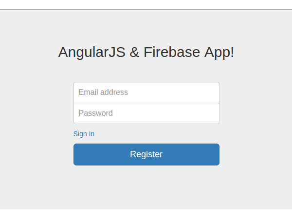 Sign-up screen for AngularJS Firebase App