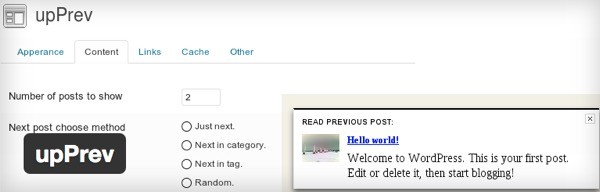WordPress Plugin upPrev