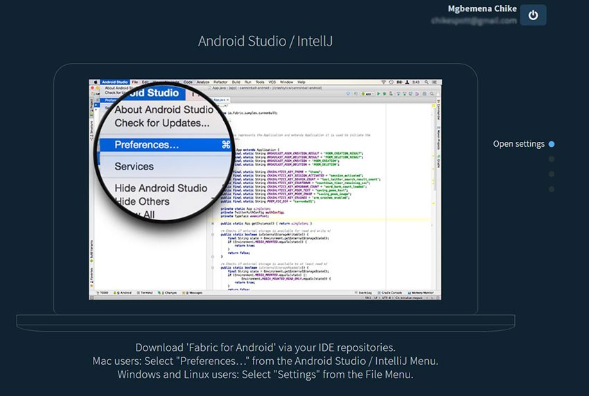 Open Android Studio SettingsPreferences