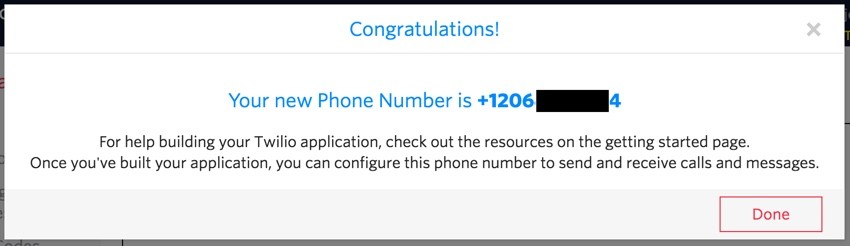 Building Startups Text and SMS - Twilio Your New Phone Number is