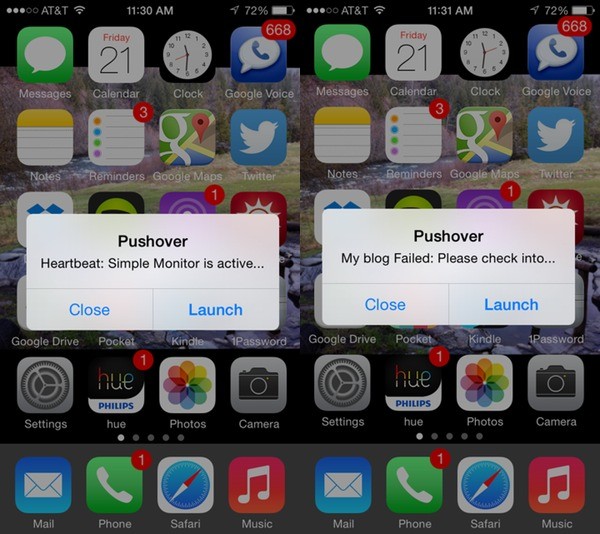 Image: /uploads/posts/1761/assets/users/317/posts/22264/image/alerts.jpg Sample heartbeat and failure alerts from Simple Monitor using Pushover