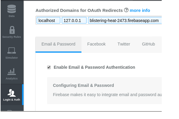 Enable Email Password Authentication