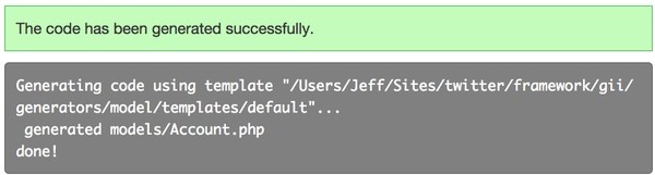 Gii Model Code Successfully Generated