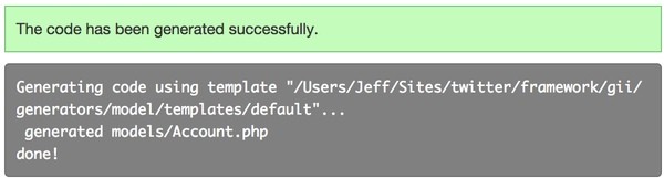 Gii Model Code Successfully Generated