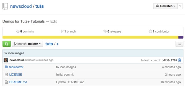 Download the code for this Tablesorter demo at Github