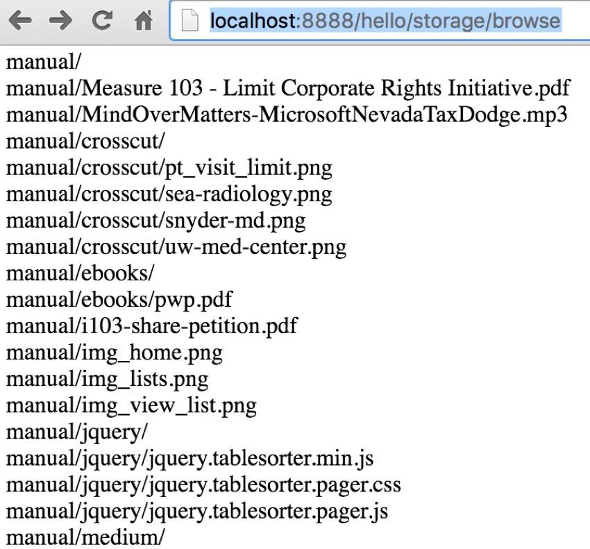 Yii AWS S3 - Browse S3 Objects a listing of directories and files