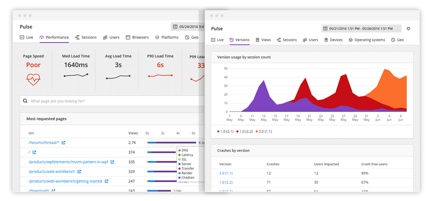 Raygun Pulse real user monitoring