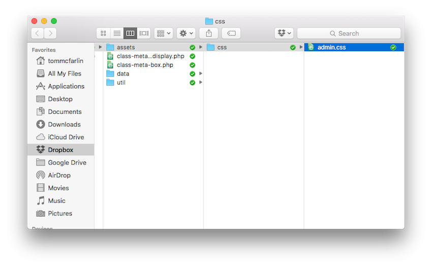 The final directory structure for assets