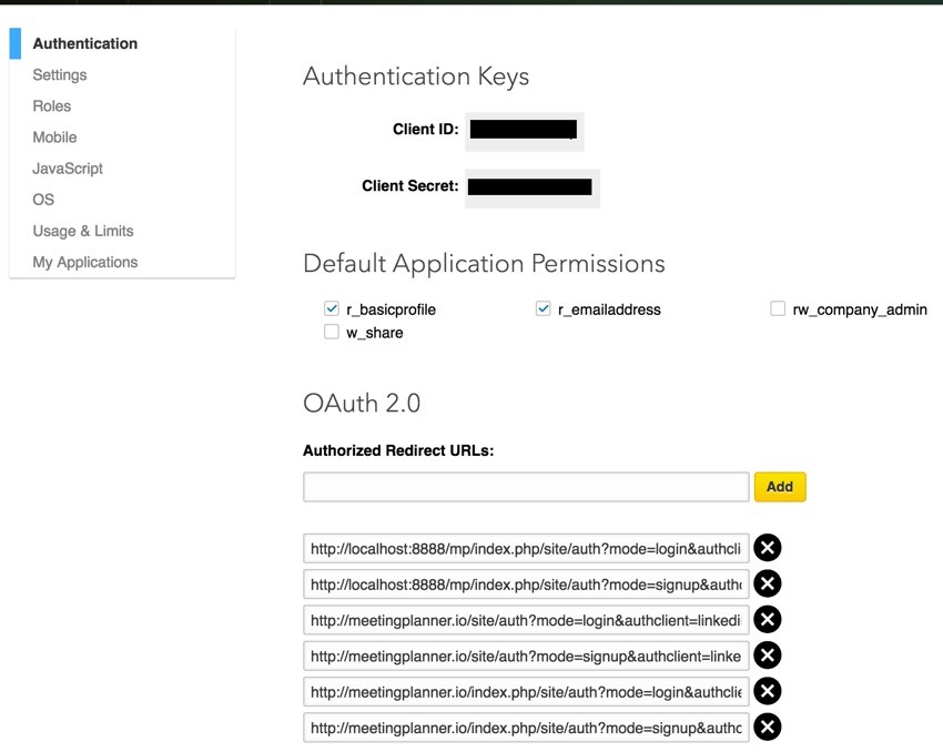 Building Your Startup OAuth - Google Dev App Keys and redirect URLs