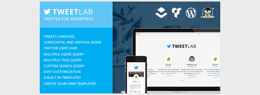 Tweetlab - Twitter slider Usercard for WordPress