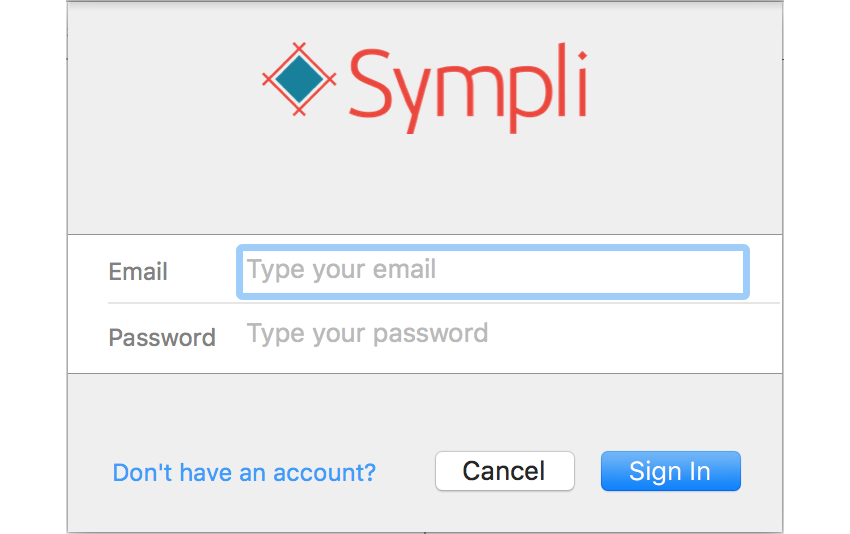 Sympli Login Prompt