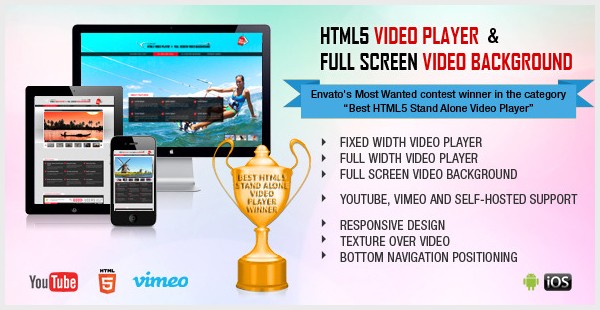 HTML5 Video Player FullScreen Video Background