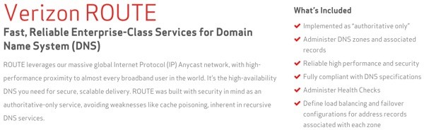 Amazon AWS Alternatives - Verizon Route DNS Offering
