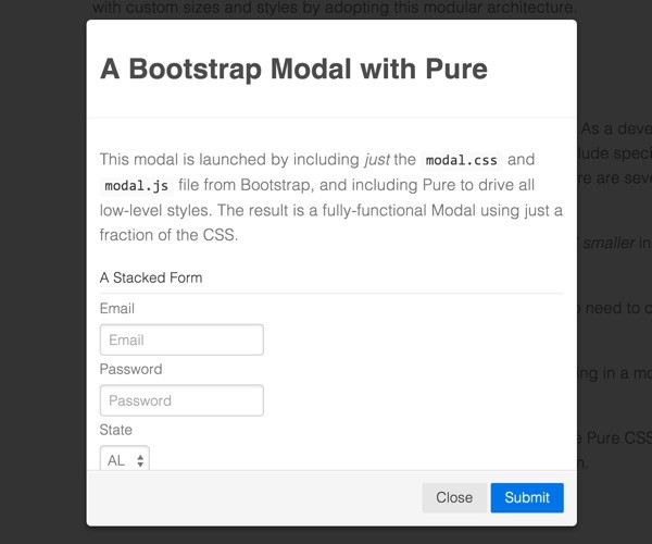 Image: https://cms-assets.tutsplus.com/uploads/users/317/posts/25176/image/bootstrap w pure.jpg PureCSS Using Pure with Elements of Bootstrap