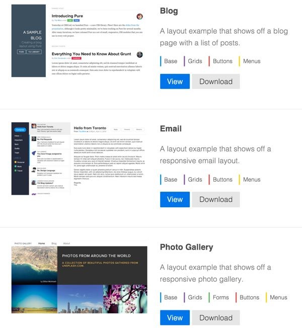 Image: /uploads/posts/460/assets/users/317/posts/25176/image/samples.jpg PureCSS Sample layouts
