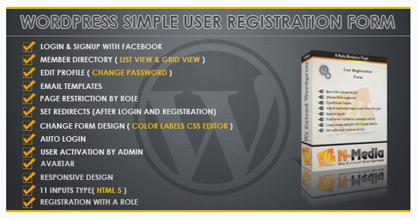 WordPress Registration Form plugin on Envato Market