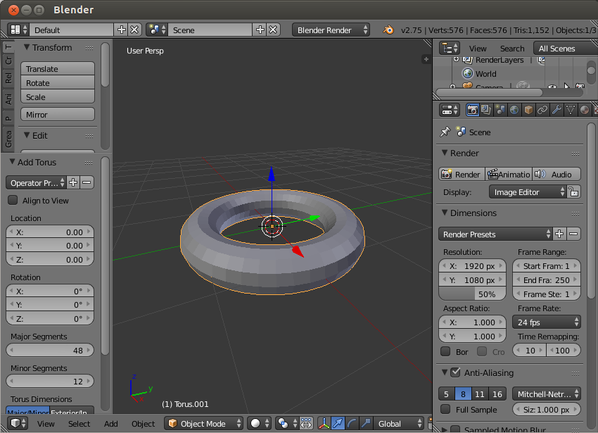 Torus in Blender