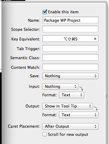 TextMate Command Properties