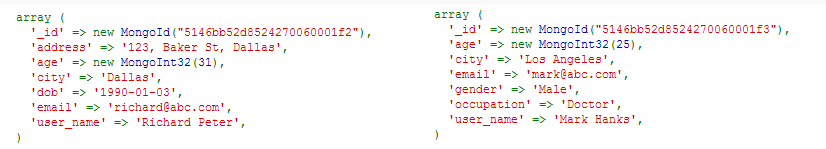 Figure 2 Documents in a Collection having different structure