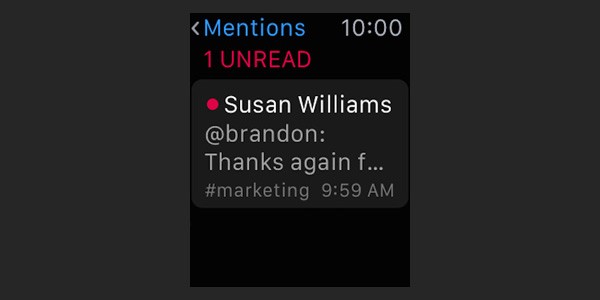 Slack only displays relevant messages to you instead of a full chat history
