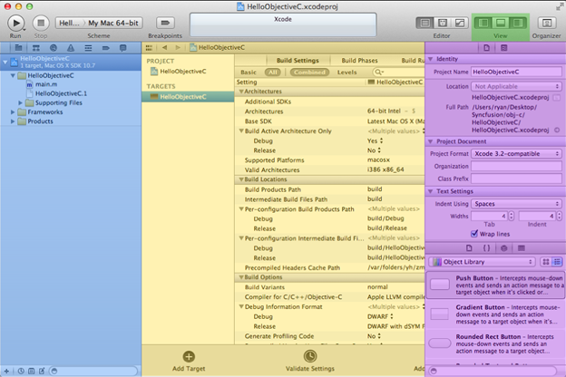 Figure 8 Main components of the Xcode IDE