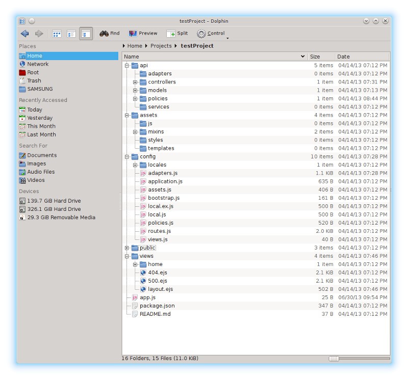 Folder structure