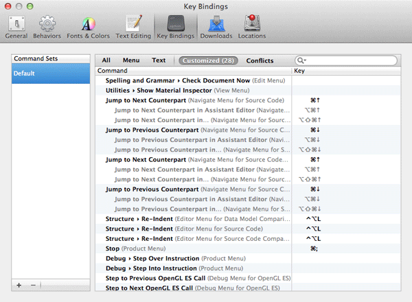 iOS Quick Tip: 5 Tips to Speed Up Your Development - Managing Key Bindings in Xcode's Preferences Window
