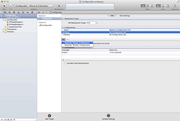 iOS Quick Tip: Managing Configurations With Ease - Duplicate Debug Configuration